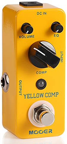 CAMOLO MOOER Guitar Pedal with Yellow Optical Compressor Comp for Electric Guitar, Acoustic Guitar, Bass, True Bypass