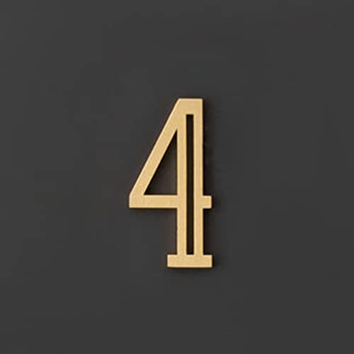3D-Hausschild, goldfarben, Messing, 6 cm, Wandschild, Villa, Hotel, Türschild, selbstklebend, hohl, digital, Wohnheim, Büro, Nummer, DIY, Hof, Straße, Adresse, Briefkastenschild, Dekorfiguren