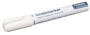 Europel Chalk marker 6 mm, white, 1 piece, blister card, reversible tip and chisel tip