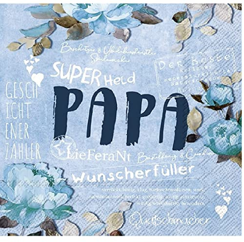 IHR Ideal Home Range - Papierservietten PAPA blue 20 St. Lunch-Servietten 33 cm x 33 cm