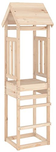 vidaXL Torre de Juegos, Torre de Escalada, Casita de Juegos, Parque Infantil para Niños de 3 a 8 Años, Madera Maciza de Pino 52,5x46,5x206,5 cm