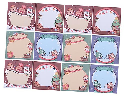 FUNOMOCYA 12stücke Teiliges Weihnachts Sticky Memo Note Mit Festlichem Design Selbstklebend Wiederverwendbar Praktisches Notizpapier Für Schule Büro Weihnachtsdeko Und Geschenkideen