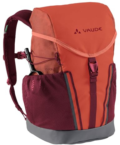 VAUDE Kinderrucksack Mädchen Puck - komfortabler Wanderrucksack Kinder 10L, Wetterfester Schulrucksack mit Regenhülle & Lupe, viel Stauraum, hotchili,Einheitsgröße | Komfortabler Wanderrucksack Kinder 10L – Wetterfester Schul- oder Kindergartenrucksack mit Regenhülle & Lupe – viel Stauraum