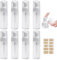 Samulee 8 Piezas Dispensador Jabon Baño Plástico Transparente, Botes para Gel y Champu Rellenables 60ml, Dispensador Espuma, Botes Espuma Pequeño con Etiquetas para Viajes, Baño y Hoteles