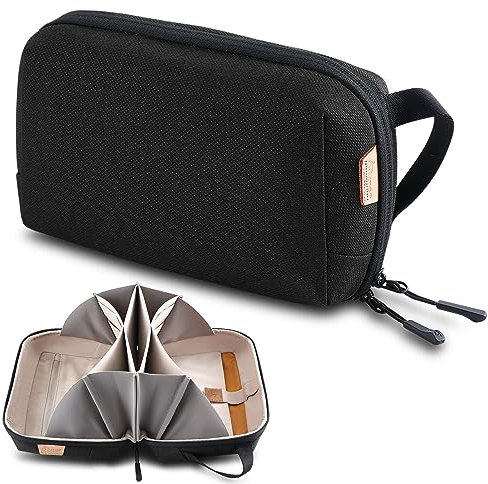 simtoper Elektronische Organizer Reisetasche Tasche für Kabel, Switch, SD-Karte, Reisepass und mehr - Ultimativer Schutz & Portabilität Wasserdicht (Schwarz)