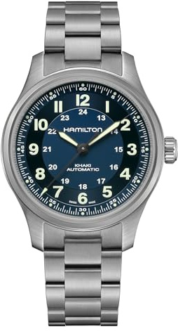 Hamilton Khaki Field Titanium Automatik blaues Zifferblatt Herrenuhr H70545140, Modern