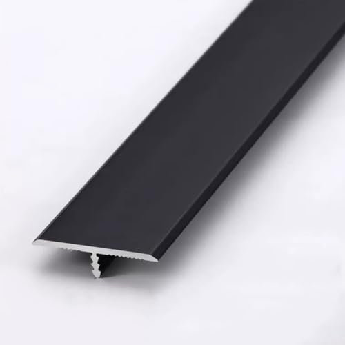 LIYI929GP Profilé en T, Noir Blanc Profil Rail De Transition Plate, Transition Facile Fixation, Bande De Moulure De Bord pour Moquette Et Revêtement De Sol, 90cm Long Aluminium Anodisé Barre De Seuil