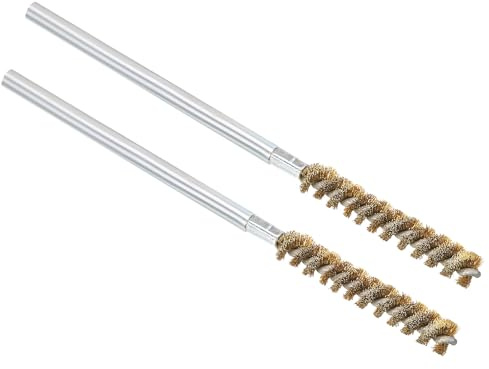 PATIKIL 10mm OD Cobre Limpieza Cepillo, 2uds Tubo Limpieza Cepillo Tubería Cobre Alambre Chimenea Limpieza Cepillo Redondo Cerdas para Auto Ventilación Conductos Chimenea