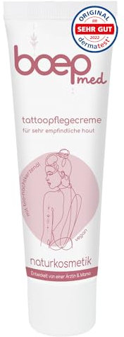 boep med Basiscreme Tattoo Edition | Creme zur Pflege frischer Tattoos ohne Duftstoffe | Feuchtigkeitsspendend & beruhigend | Dermatologisch getestet | Vegane Naturkosmetik (50ml)