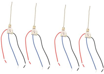 BESTonZON 4 Stück Reißverschlussschalter Kabelklemmen Lampenkette Kette ziehen Zugkette für Deckenleuchte Drahtklemme Deckenventilator mit Reißverschluss Lüfter leuchtet die Kette Kupfer