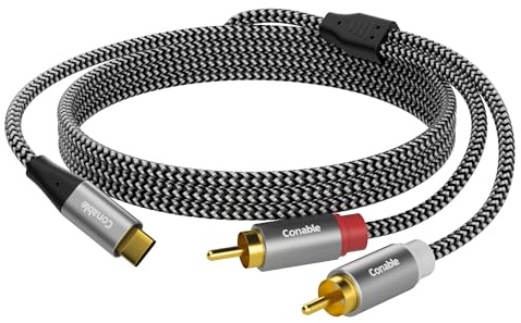 USB C to RCA Audio Cable 10 FT, USB Type-C to 2RCA Jack Plug Adapter, USB-C to 2 Male Y RCA Splitter, Compatible with iPhone 17/16/15 Series, Galaxy S24, Home Theater, DVD, Car Stereo, Speaker, Amp