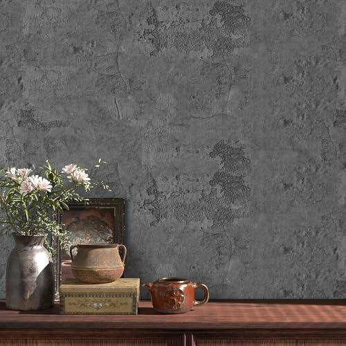 VaryPaper Papel Pintado Efecto Cemento Gris Industrial 40cmx200cm Papel Pintado Autoadhesivo Hormigon Vinilo Adhesivo Muebles Papel Autoadhesivo pared Lavable Baño Vinilo Encimera Cocina Armario