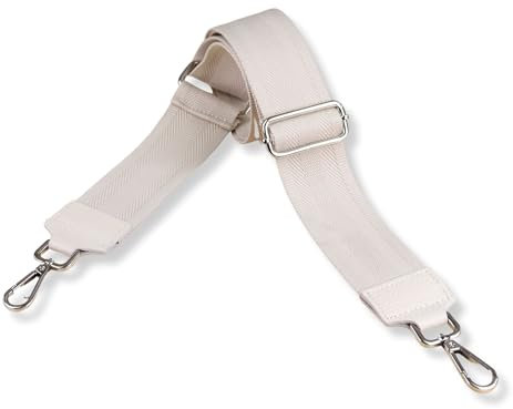 Blade Taschengurt - Verstellbarer Schultergurt für Taschen - Austauschbare Taschengurte für Damen - Taschengurt, 5 cm breit - Gurt für Bauchtaschen - Taschenriemen mit silbernen Schnallen-Creme-10