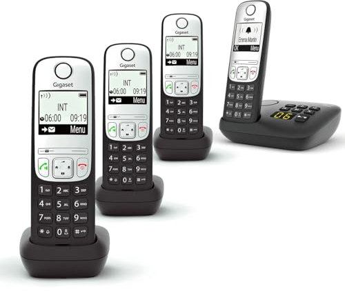 Gigaset A690A Quad Easy to use Cordless DECT Home Telephone with Answering Machine
