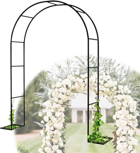 WCQSYY Arco De Jardin para Plantas Arco De Hierro Forjado para Plantas Trepadoras Arco De Rosales para Plantas Trepadoras,Blanca,W3M*H2.2M