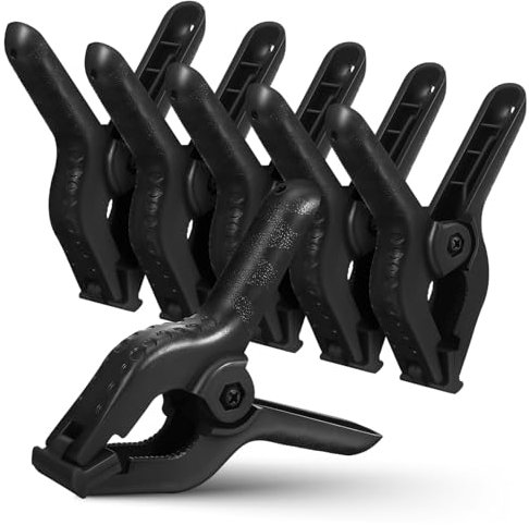 Uonlytech 6pezzi Morsetti Per Fondali in Mussola Grandi Morsetti Molla Per Impieghi Gravosi Clip Per Fondale Fotografico Accessori Per Supporti Per Fondale Pinze Molla Per Lavorazione