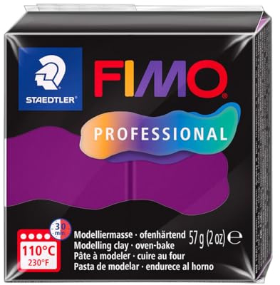 STAEDTLER 8040-61 ST, modelleringsmassa Fimo Prof 57 g violett, standard | Ugnhärdande, fast konsistens, hög formstabilitet – filigran arbete – artikelnr. 8040-61