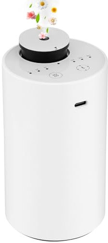 Auto Aroma Diffuser Diffusoren, Aromatherapie Diffuser, Wasserloser Ätherische Öle Diffuser, 4 Stufen Timer, Intelligenter Touchscreen, Automatische Abschaltung für Auto, Büro,Yoga,Spa(White)