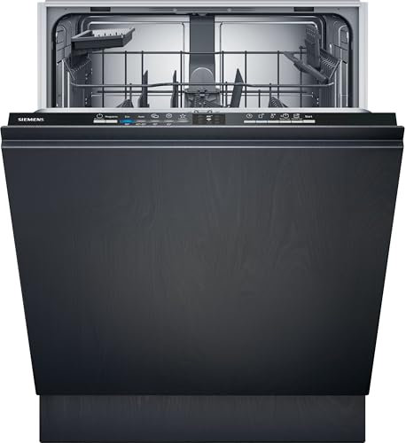 Siemens SN61IX14TE, iQ100, Smarter Geschirrspüler Vollintegriert 60 cm, varioSpeed on demand, hygienePlus für starke Reinigung, Höhenverstellbarer Oberkorb, Automatikprogramm, infoLight, aquaStop