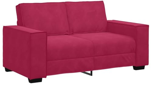 vidaXL 2-Sitzer-Sofa Weinrot 120 cm Samt, Sofa, Zweisitzer, Samt-Sofa, Couch, 160 x 78 x 84 cm