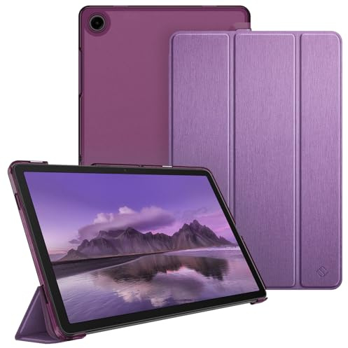 Fintie Hülle für Samsung Galaxy Tab A11+ Plus/Tab A9+ Plus 11 Zoll 2025 | Schlank Tablet Schutzhülle mit Dreifach-Ständerfunktion, Transluzente Rückseite, Pastell Lila
