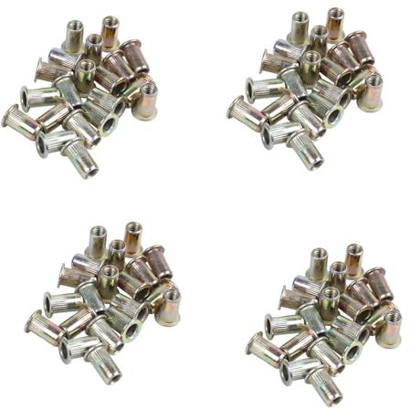 Dado per Rivetti con Inserto Cieco M5 A Testa Piatta in Acciaio Metrico da 80 Pezzi