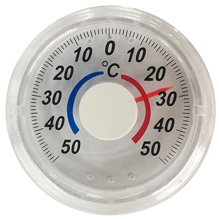 Fensterthermometer – Transparentes Fensterthermometer | Transparentes Selbstklebendes Fensterthermometer | Analoger Thermograph Zum Aufkleben Für Außenfenster | Zweifarbiger Thermograph Mit Erhöhter P