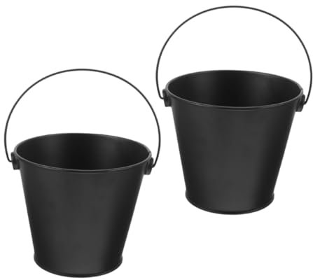 ibasenice 2pièces Seau à Graisse Métal pour Barbecue Lot de Seau à Huile pour Barbecue Métal Réutilisable