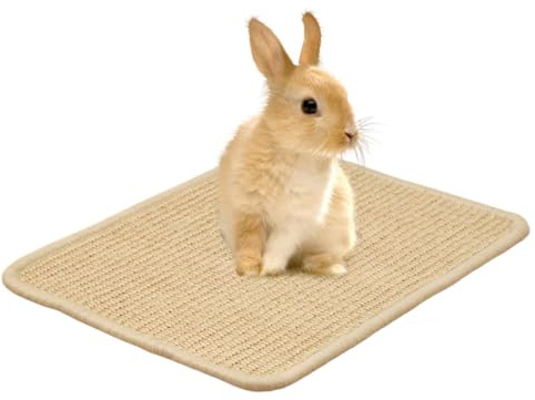 Kratzmatte Für Kaninchen, Nagermatten Für Kaninchen, 40x30cm, Sisal, rutschfeste Unterseite, Für Hamster Kaninchen Meerschweinchen Frettchen