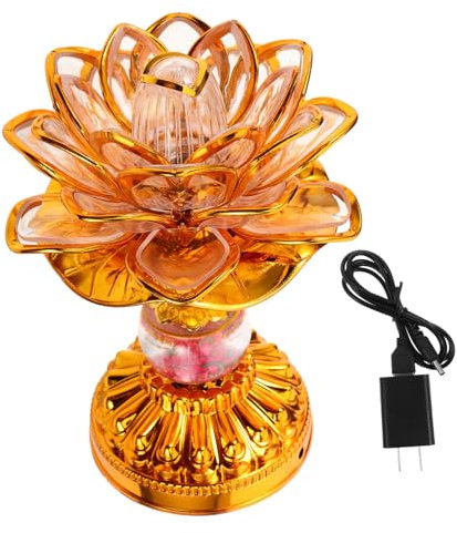 Cabilock Buddhistische Lotuslampe mit Farbwechsel LED Lampe für Tempel und Zuhause für Gebet und Meditation für Wohnräume und Büro Einfache Steckdose Betrieb