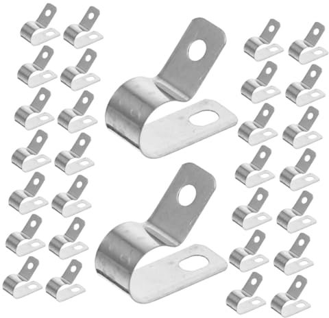 Didiseaon Clips De Câble En Métal Renforcé Modèle R, Lot De 50, Fixations Électriques Multifonctions, Pour Organisation Filaire, Usage Domestique Et Bureau, Couleur Aluminium