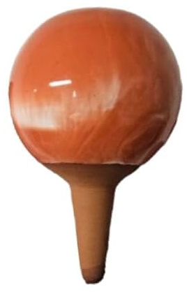 Ollas Lutton Olla Terre Cuite à Planter 40cl| Arrosage Autonome pour Plantes d'Intérieur Ecologique & Economique | Système d'Irrigation Naturel | Autonomie 3 Jours | Ollas Marbré Orange Corail