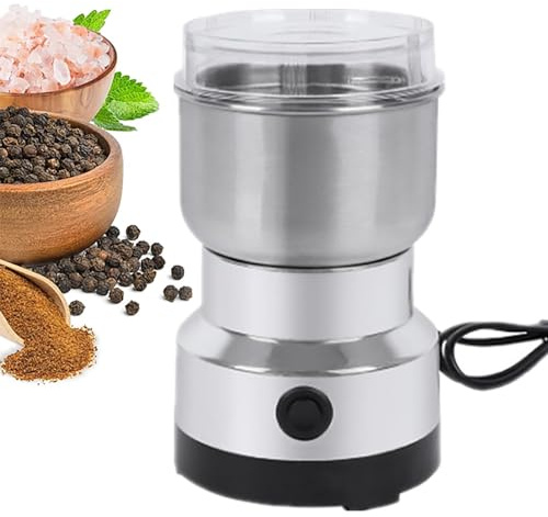Molinillo De Café Pequeño, Mini Molinillo Eléctrico De Especias Con 4 Cuchillas, Fabricado En Acero Inoxidable 304 Y Capacidad De 50 a 150 G. Molienda Rápida Y Fina Para Especias Y Condimentos