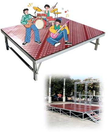 Stage Platform Modular Unit,Heavy Duty Stage Platform & Deck for Events,Outdoor Stage Risers for Wedding DJ Booth Band Performance School Assembly(H 30cm/11.8in)