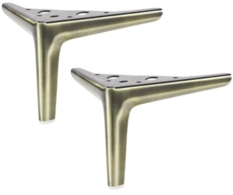 DUZEPA 2 Pcs 15 cm Antique Brass Furniture Legs Metal Legs for Sofa Cabinet Couch Ottoman Table Dresser DIY Replacement