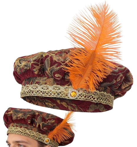 Générique Renaissance-Hut für Herren, mittelalterliches Kostüm für Cosplay, Zubehör, Kostüm, Cosplay, Tudor, für Party, Karneval, Hochzeit, Maskerade, Feier, Markt, Festival