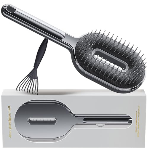 Peine Antitirones Antistático, Desenredante Cepillo Pelo Rizado/Liso, Cepillo Curly Hair Brush Sin Tirones, Peine de Pelo Masaje para Todo Tipo Cabello de Seco y Mojado, para Mujeres, Hombres y Niños