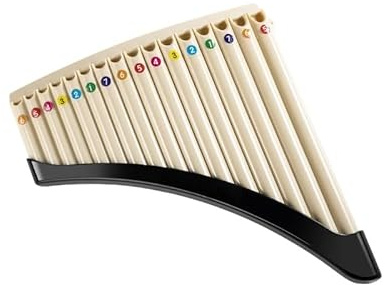 Panflöte Instrument Panflöte Mit 18 Pfeifen In C-Dur Professionelles Volksmusikinstrument Für Anfänger(Arc-shaped 16-tube C-tone off-white)