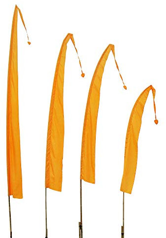 DEKOVALENZ - Balifahne SANUR, 6 Meter goldgelb, Stoff ohne Stange, Umbul-Umbul Tempelfahne