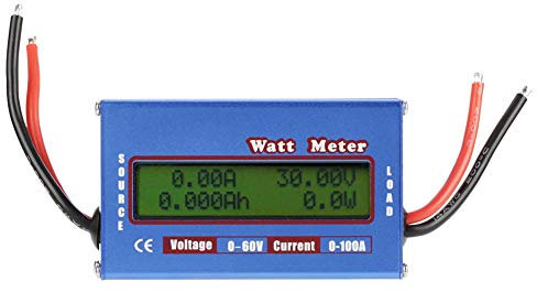 Akozon Voltmeter Ammeter DC Power Analyser 0-100A Battery Monitor Meter 8-60V High Precision Watt Volt Amp Energy Meter Analyzer Tool LCD Display for Cars RV Solar System