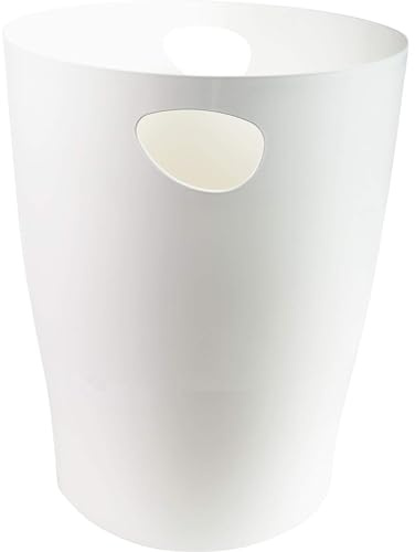 Exacompta 45313D ECOBIN 8er Pack Papierkörbe 15 Liter mit Griffen. Eleganter und robuster Papierkorb und Mülleimer im modernen Design weiß