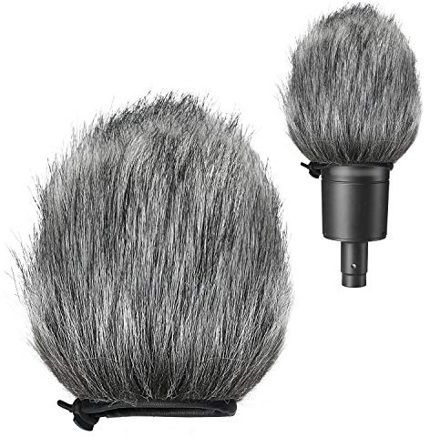 SUNMON Pelziger Windschutzscheiben-Muff, Mikrofon-Pop-Filter/Schaumstoff-Windschutz, passend für AT2020, AT2020USB, AT2020USB+ Mikrofon AT2035, AT4040, AT2050 Mikrofon