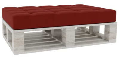 Gutekissen® Cojines para paletas Cojines Acolchados con Botones PFG Acolchado (Cojín del Asiento 120x50, Burdeos)