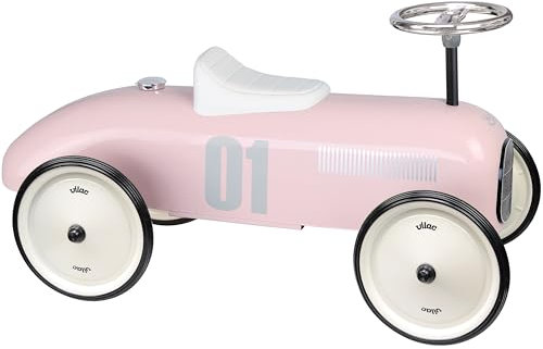 Vilac - Voiture Porteuse Vintage Rose - Jouet Enfant - Développe la motricité de votre enfant - Véhicule en métal - A partir de 18 mois - 1127