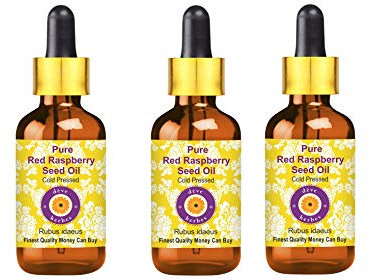 Deve Herbes Olio di semi di lampone rosso puro (Rubus idaeus) con contagocce in vetro, qualità terapeutica naturale, spremuto a freddo, 100 ml x 3 (10 oz)