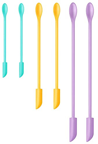 Barsone Silicone Spatula Set (6Pcs) - Mini Scraper Tool for Beauty & Food - Reach Every Last Drop, Multi-Size Spatulas for Makeup Jars, Lotion Bottles & Kitchen Containers​ (Color #1)