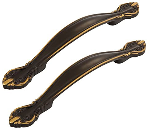 2 Stück Reines Kupfer Möbelgriffe Vintage Schubladegriff Schwarz Antikbeschlag Schrankgriff Messing Zierteile Türknöpfe Küchengriffe Stangengriff Kleiderschrank Zieht Griffen (Hole distance 96mm)