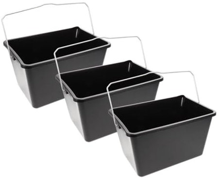 GarPet Farbeimer 3 Stück 12 L leer mit Ausgießer Skala Eckig Kunststoff Misch Maler Eimer Kübel