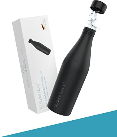 SodaNature® Premium 700ml Edelstahl Flasche für SodaStream Crystal | Zum Sprudeln geeignet, spülmaschinenfest & auslaufsicher | Zubehör für unterwegs inkl. edler Geschenkverpackung (Anthrazit)