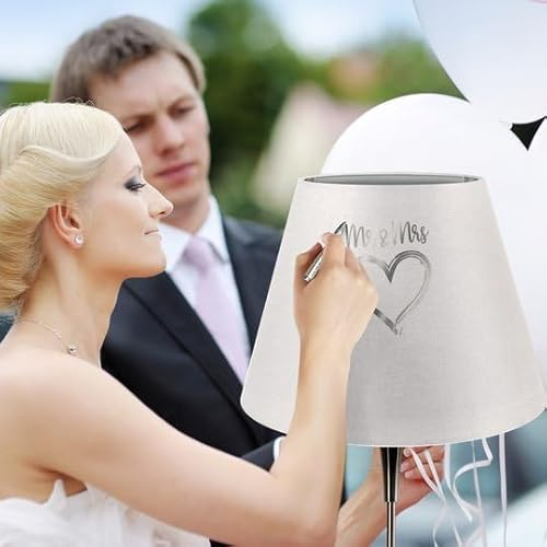 Wogati® Premium Lampenschirm zum Bemalen, mit 2 Metallic Stiften & Stempelkissen, für Hochzeiten, Geburtstage, Taufe, Geburtstage